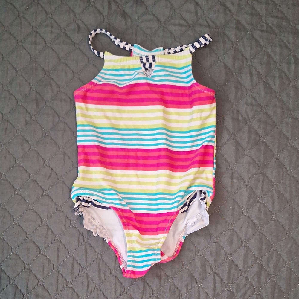 Kiko & Max Colorful Striped Swimsuit, 12 Months